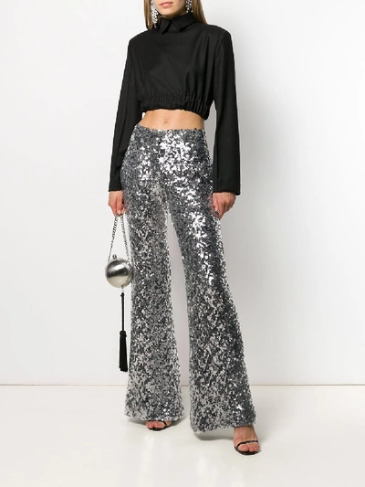 Shop Halpern High Waist Trousers In Silver