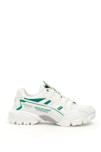 Shop Valentino Undercover Climbers Sneakers In Bianco S Green Bia Bia A Sample P Grey (white)