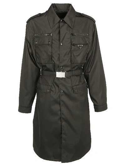 Shop Prada Trench Coat In Nero