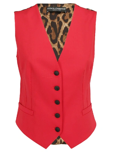 Shop Dolce & Gabbana Vest In Rosso Lacca