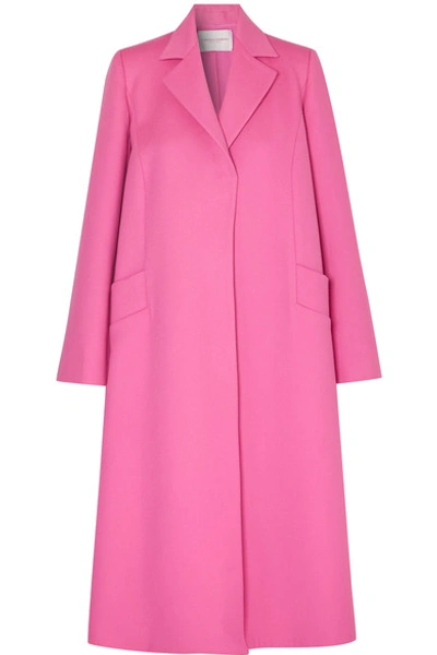 Shop Carolina Herrera Oversized Wool And Cashmere-blend Felt Coat In Pink