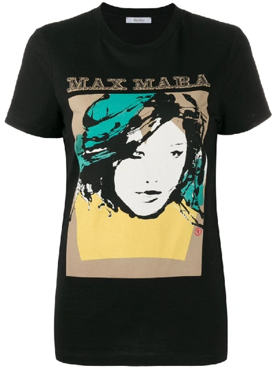 Shop Max Mara Graphic Print T-shirt In Black