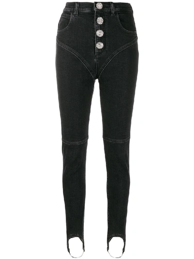ALESSANDRA RICH FAB HIGH-RISE JEANS - 黑色