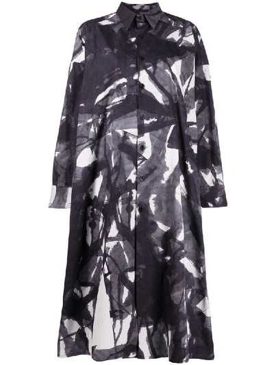 Shop Yohji Yamamoto Oversized Shirt Dress - Black