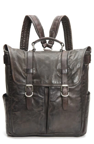 Shop Frye Murray Leather Backpack In Carbon