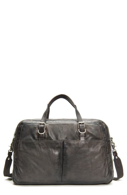 frye washed leather duffle bag