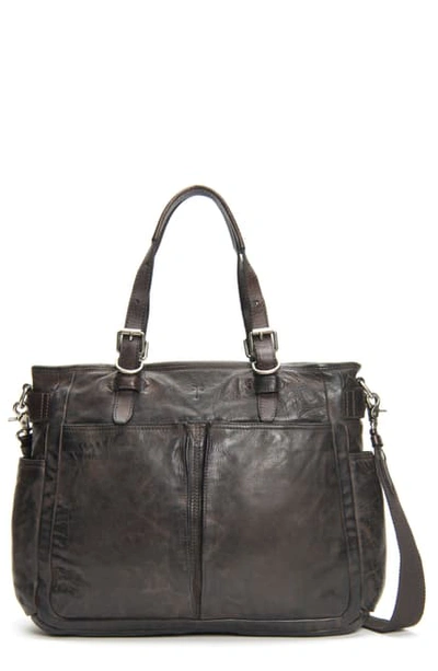 Shop Frye Murray Leather Tote Bag In Carbon