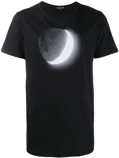 Shop Ann Demeulemeester T-shirt Mit Mond-print - Schwarz In Black