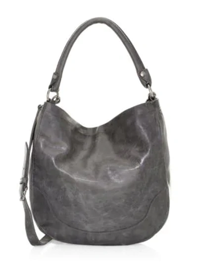 Shop Frye Melissa Leather Hobo Bag In Carbon