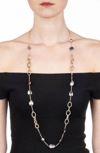 Shop Alexis Bittar Crystal Encrusted Mesh Chain Link Station Necklace In Gold