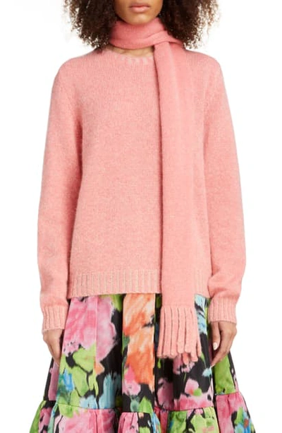 Shop Marc Jacobs Scarf Neck Sweater In Peach