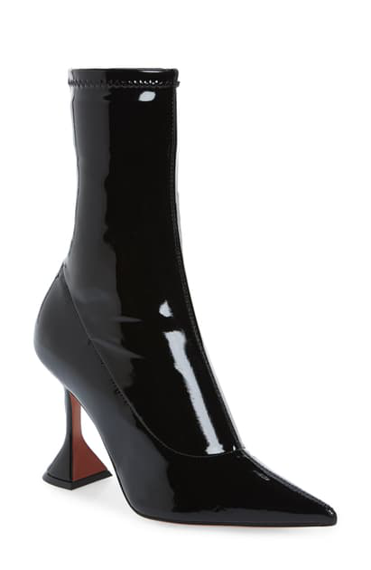 amina black leather boots