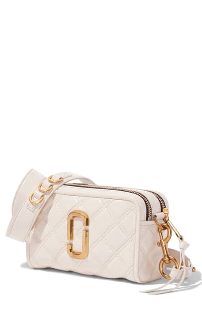 Shop Marc Jacobs The Softshot 21 Quilted Leather Crossbody Bag In Ivory