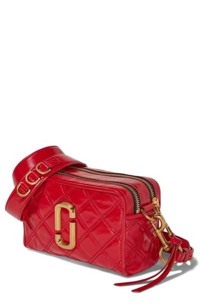 Shop Marc Jacobs The Softshot 21 Quilted Leather Crossbody Bag In Berry