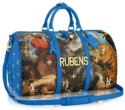 Pre-owned Louis Vuitton  X Jeff Koons Keepall Bandouliere Peter Paul Rubens Masters 50 Blue Multicolor