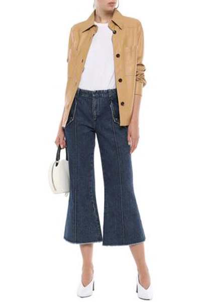 Shop Acne Studios Woman High-rise Kick-flare Jeans Dark Denim