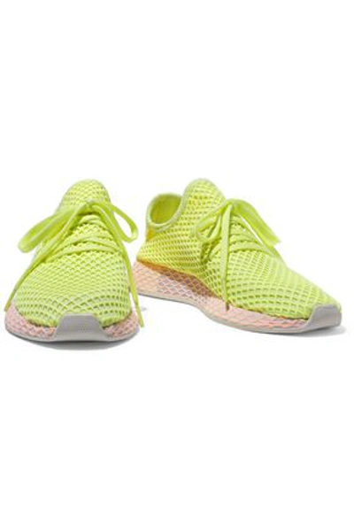 Adidas Originals Woman Deerupt Runner Suede-trimmed Neon Mesh Sneakers  Bright Yellow | ModeSens