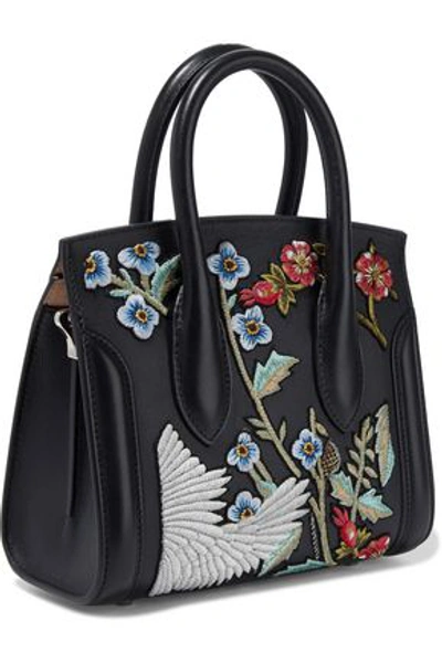 Shop Alexander Mcqueen Heroine Embellished Leather Shoulder Bag In Black