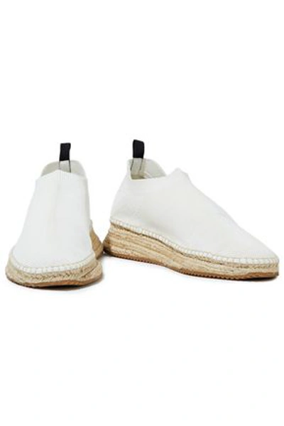 Shop Alexander Wang Dylan Stretch-knit Espadrille Sneakers In White