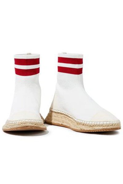 Shop Alexander Wang Dylan Stretch-knit Sock Boots In White