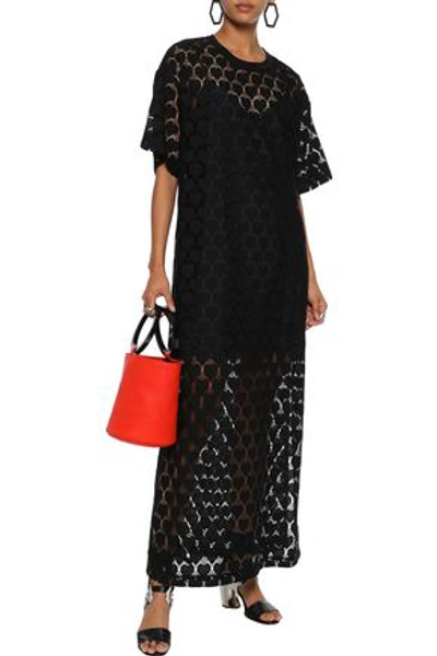 Shop Anna Sui Woman Lace Maxi Dress Black