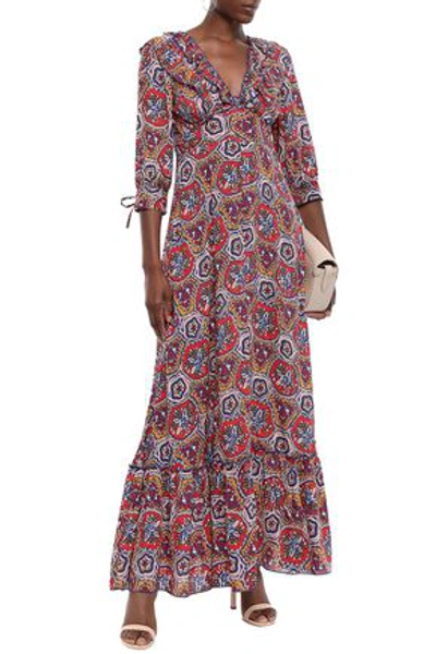 Shop Antik Batik Woman Sam Ruffle-trimmed Printed Voile Maxi Dress Multicolor