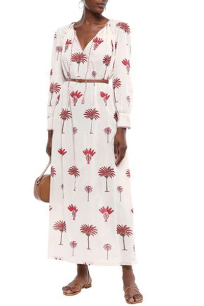 Shop Antik Batik Tasseled Printed Cotton-gauze Maxi Dress In Cream