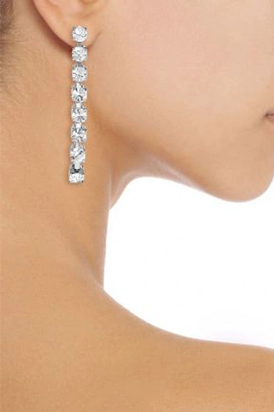 Shop Christopher Kane Woman Silver-tone Crystal Earrings Silver