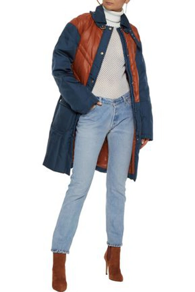 By Malene Birger Dorav Quilted Shell-paneled Canvas Down Coat In Blue |  ModeSens