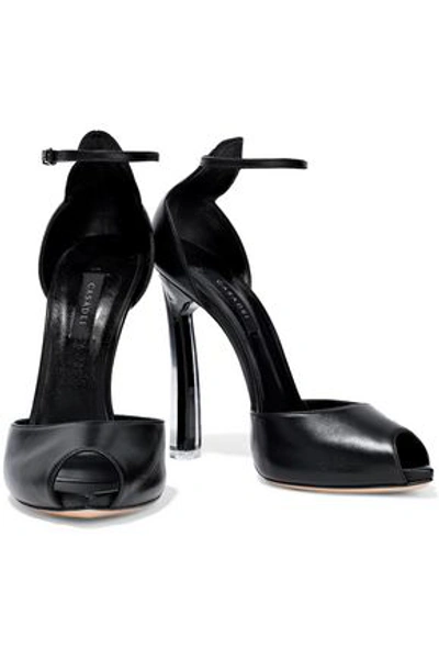 Shop Casadei Leather Sandals In Black