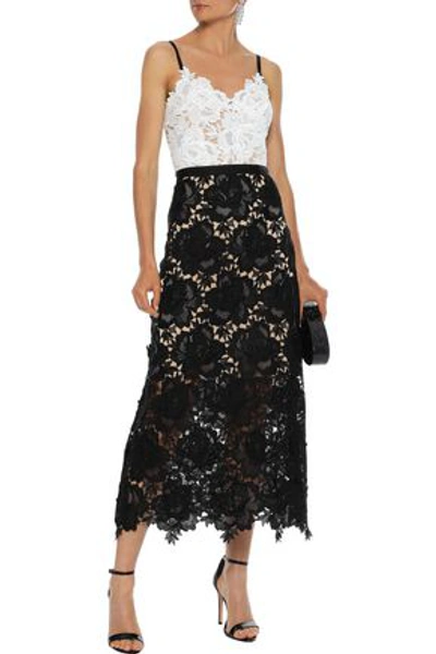Shop Catherine Deane Frida Floral-appliquéd Guipure Lace Midi Dress In Black