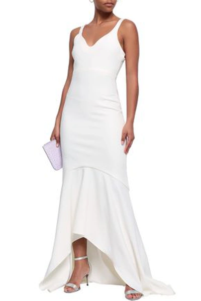 Shop Cinq À Sept Sade Fluted Jersey Gown In Ivory