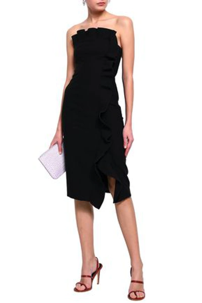 Shop Cinq À Sept Woman Ruffled Crepe Dress Black