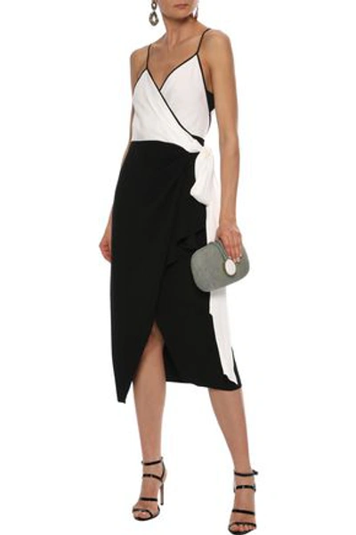 Diane Von Furstenberg Avila Two-tone Crepe Midi Wrap Dress In | ModeSens