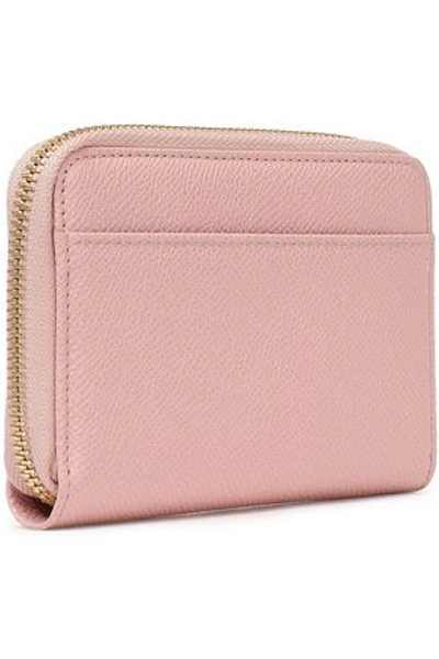 Shop Dolce & Gabbana Textured-leather Wallet In Pastel Pink