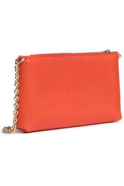Shop Dolce & Gabbana Woman Pebbled-leather Shoulder Bag Bright Orange