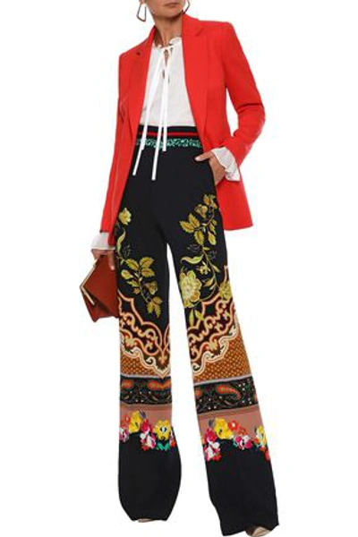 Shop Etro Woman Printed Crepe Wide-leg Pants Multicolor
