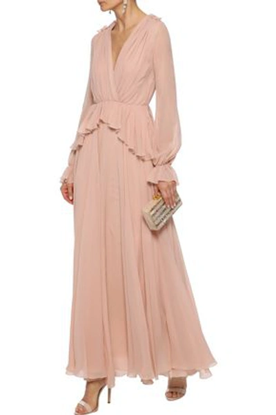 Shop Giambattista Valli Woman Ruffled Silk-georgette Gown Blush