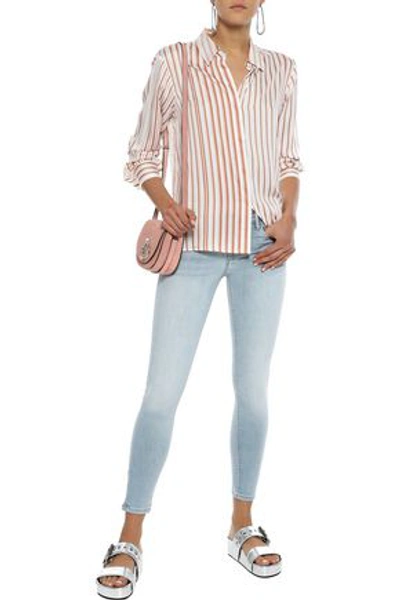 Shop Frame Woman Le Skinny De Jeanne Cropped Low-rise Skinny Jeans Light Denim