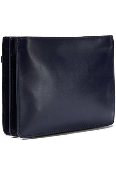 Shop Halston Heritage Candice Leather Shoulder Bag In Indigo