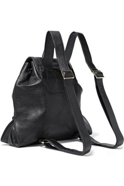 Shop Halston Heritage Woman Pebbled-leather Backpack Black