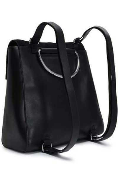 Shop Halston Heritage Suede-trimmed Leather Backpack In Black