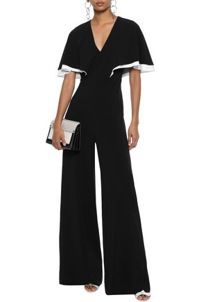 crepe jumpsuit with cape