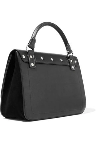 Shop Jw Anderson J.w.anderson Woman Disc Large Leather And Suede Shoulder Bag Black