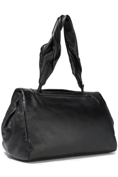 Shop Jil Sander Woman Leather Shoulder Bag Black