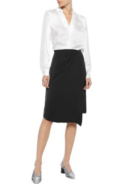 IRIS & INK LISETH WRAP-EFFECT HAMMERED SATIN SKIRT 3074457345620910600