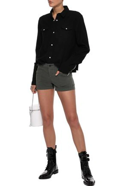 Shop J Brand Brona Cotton-blend Twill Shorts In Dark Green