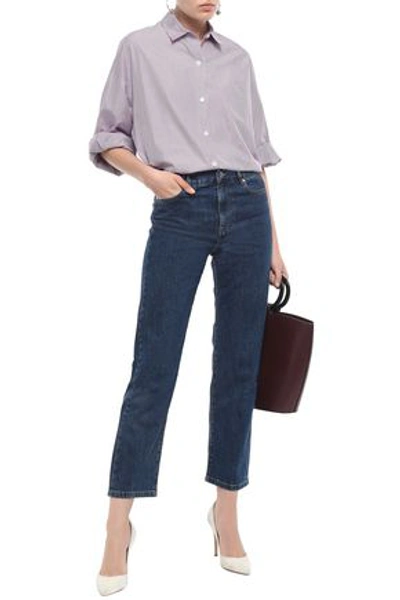 Shop Joseph Woman Taren High-rise Straight-leg Jeans Mid Denim