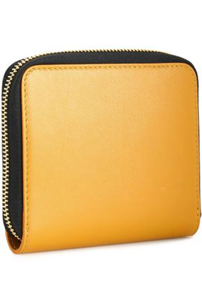 Shop Marni Leather Wallet In Mustard