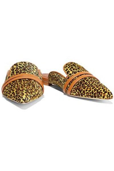 Shop Malone Souliers Woman Hermoine Leather-trimmed Leopard-print Calf Hair Slippers Animal Print